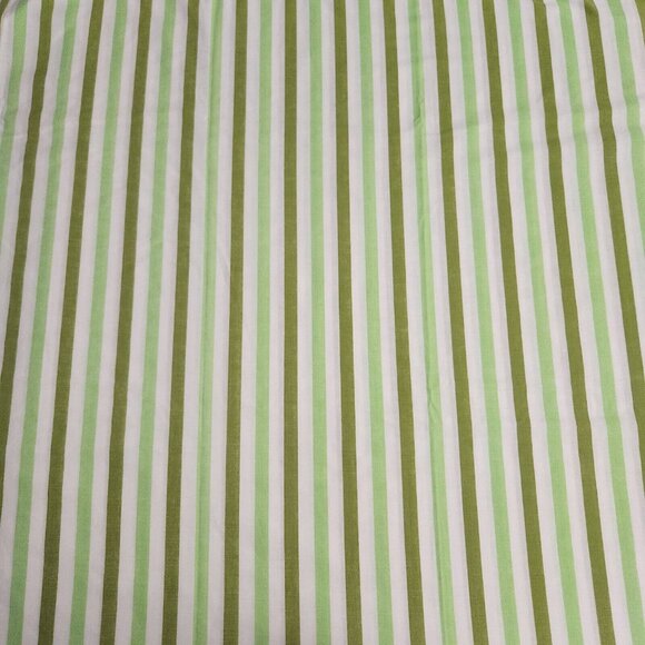 Vintage Fashion Manor Percale MCM Green Mod Twin Striped Flat Sheet 72 x 108 - Picture 6 of 7